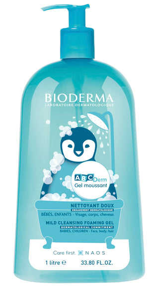 Bioderma Abcderm Foaming Gel for Babies and Children - Gentle, Non-Irritating Cleanser for Sensitive Skin from Birth - Glamourous Grace