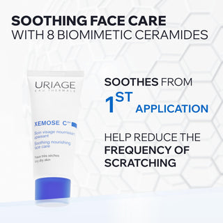 Uriage Xemose Face Cream - Gentle Moisturizing Cream for Dry Skin, 1.35 fl oz - Glamourous Grace