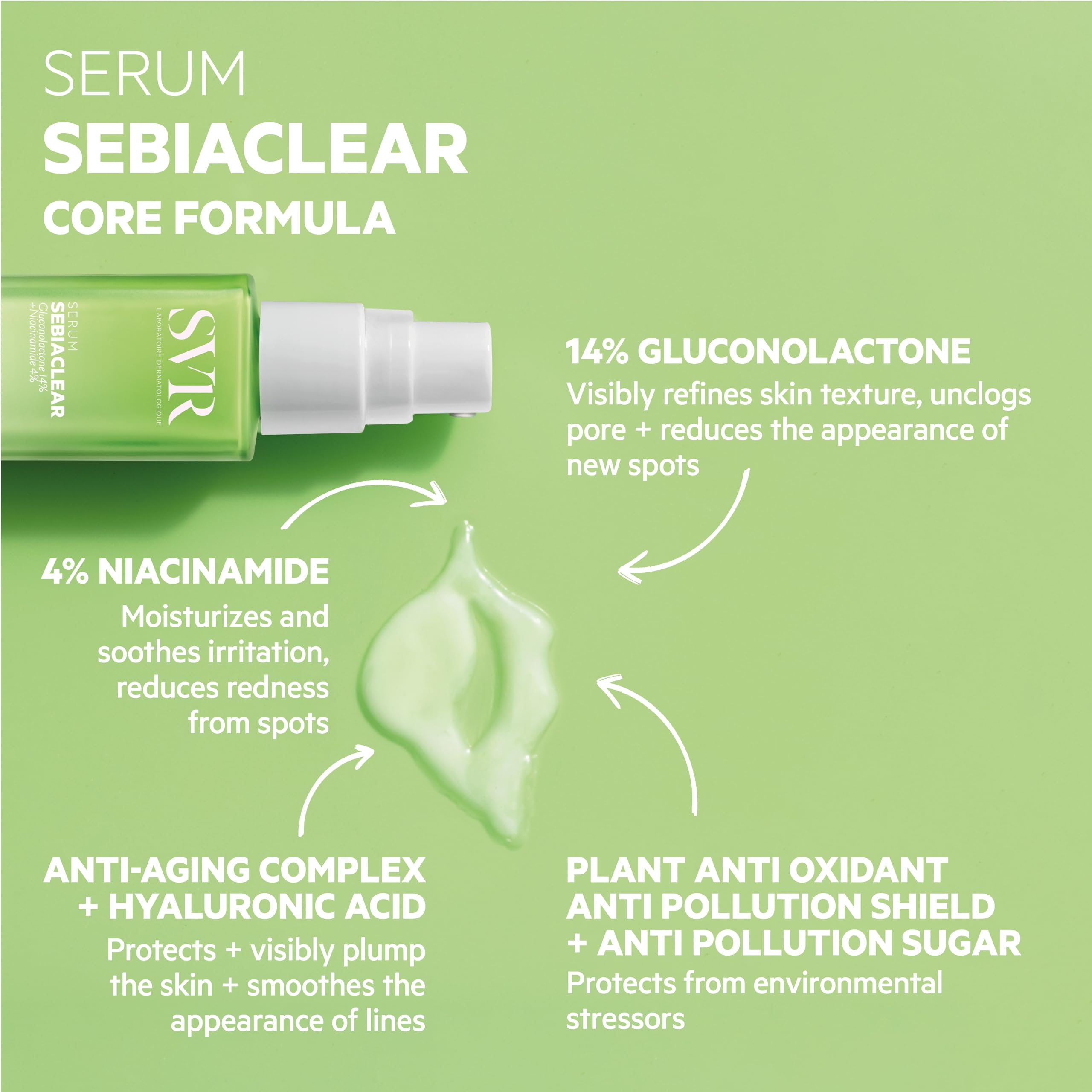 SVR Sebiaclear Serum 30ml - Non-Comedogenic Skincare for Oily Skin, Hypoallergenic Serum with Gluconolactone & Salicylic Acid - Glamourous Grace