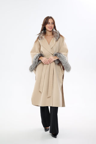 Saga®Furs Silver Fox Wool Cashmere Coat