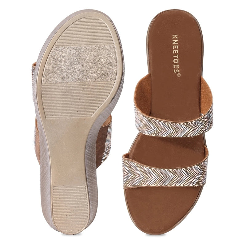 Zelda - Nude Brown Wedges - Glamourous Grace