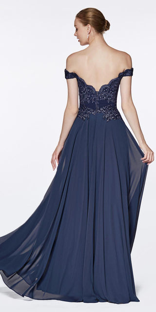 Cinderella Divine 7258W Off The Shoulder Long  Gown