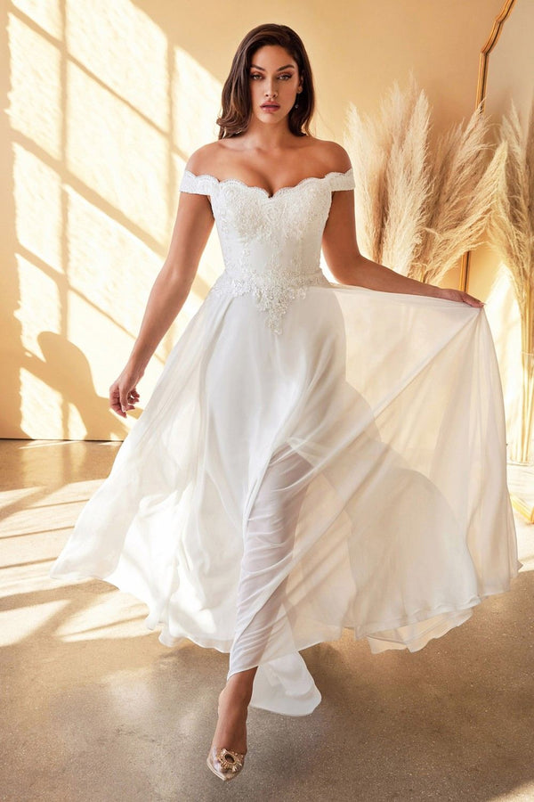 Cinderella Divine 7258W Off The Shoulder Long  Gown - Glamourous Grace