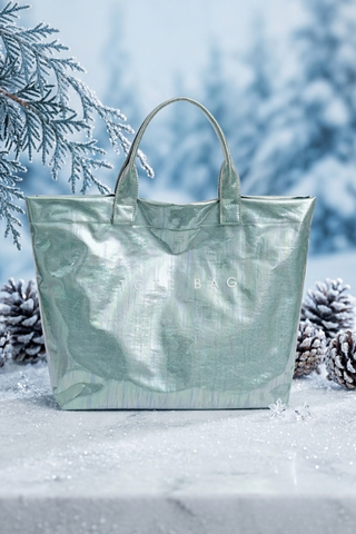 SC - ETA 9/8-9/22 Mint Green Iridescent Vinyl TOTE BAG - Glamourous Grace