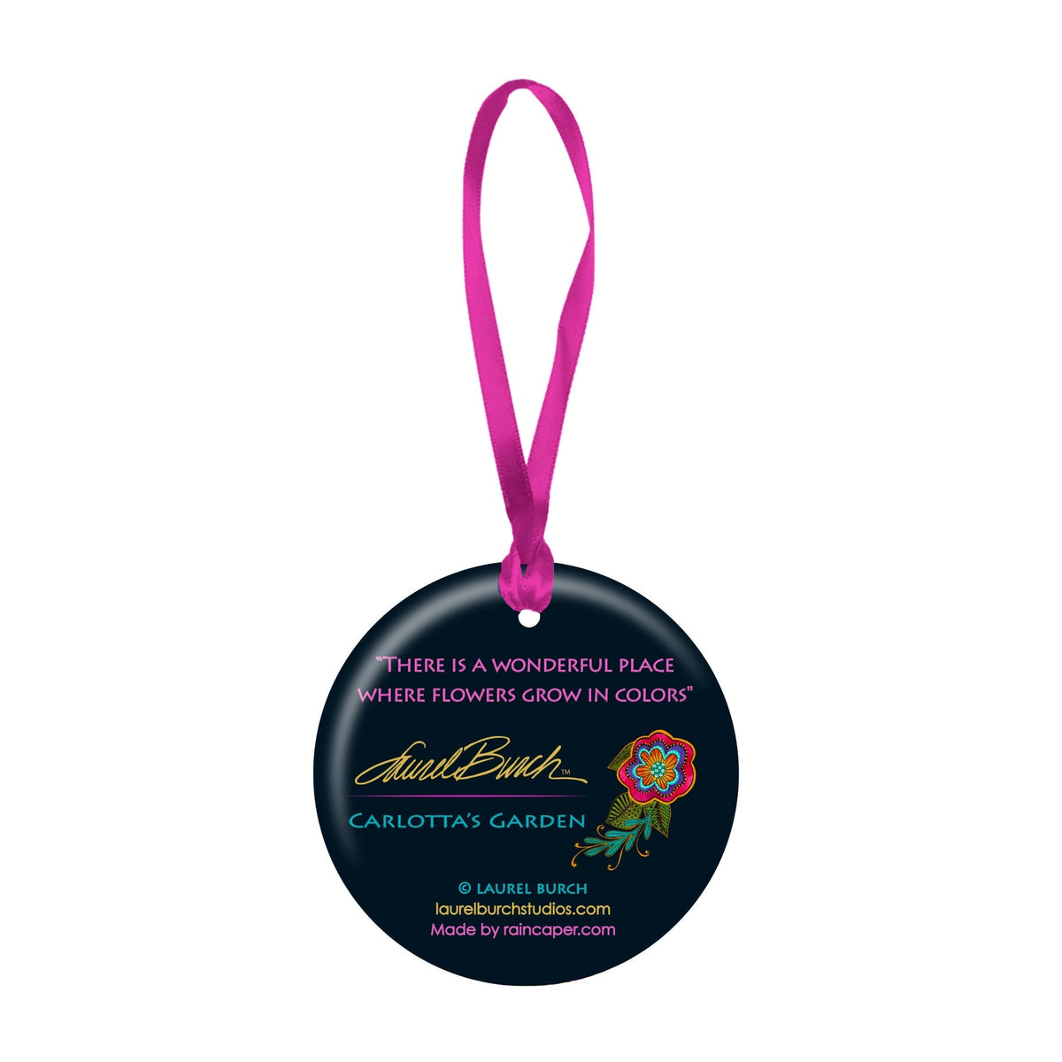 Laurel Burch Carlotta Garden Porcelain Keepsake Ornament – Flat Ceramic, Gift-Ready