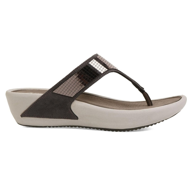 Paloma- Grey Thong Slip-Ons - Glamourous Grace