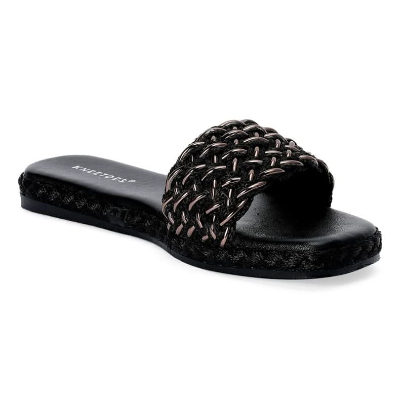 Lyra - Black Slip-Ons - Glamourous Grace