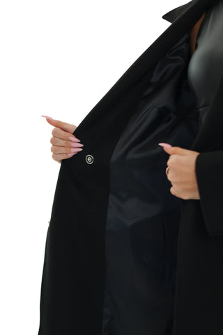Aria Cashmere Blend Coat in Black