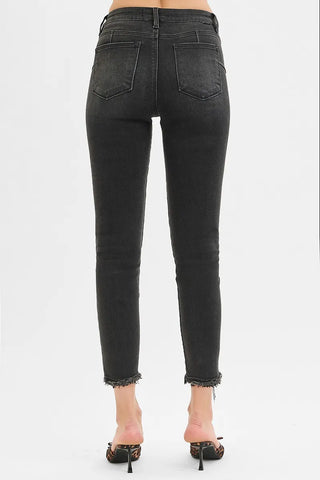 RISEN Tummy Control Mid Rise Crop Skinny Jeans