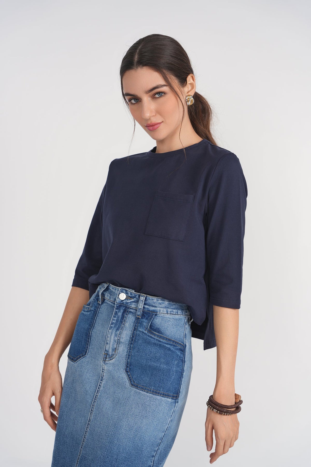Pocket Tee- Navy