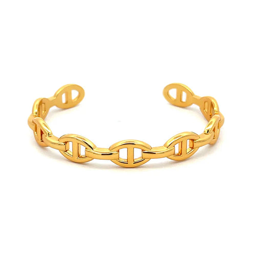 Jacky Open Link Cuff Bracelet | Gold Brass