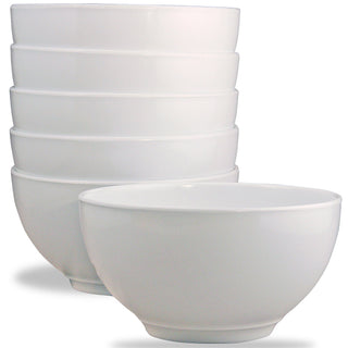 6pc Melamine Bowl Set, White