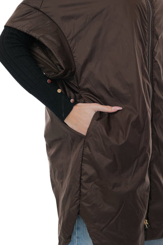 Emery Relaxed Fit Vest in Chocolate