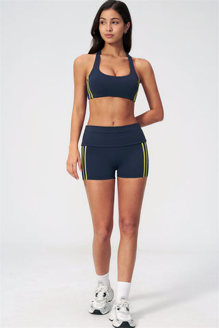 The Evoke Racerback Sports Bra Shorts 2-Piece Set