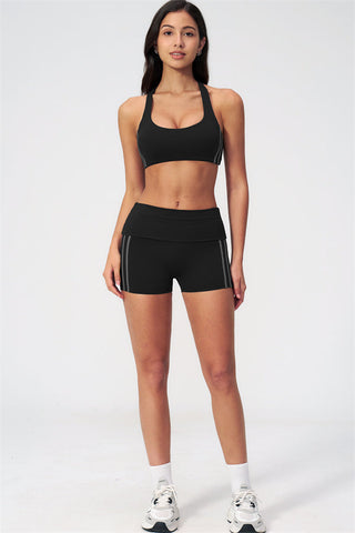 The Evoke Racerback Sports Bra Shorts 2-Piece Set
