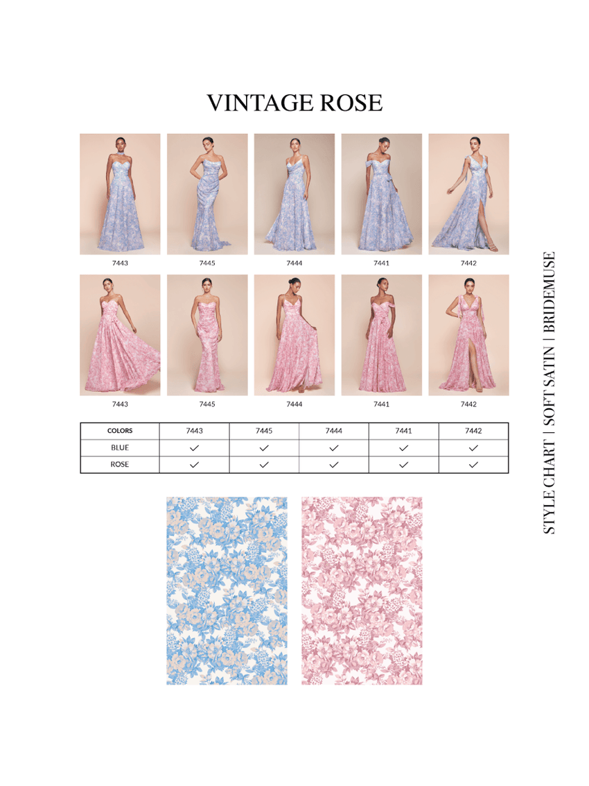 Ladivine 7444 Dress A-Line Soft Satin Print Dress