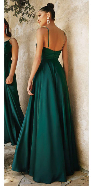Cinderella Divine 7485C Sweetheart Neckline Soft Satin A-Line Formal Dress - Glamourous Grace