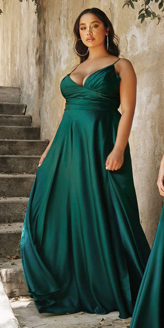 Cinderella Divine 7485C Sweetheart Neckline Soft Satin A-Line Formal Dress - Glamourous Grace