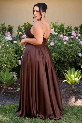 Cinderella Divine 7485C Sweetheart Neckline Soft Satin A-Line Formal Dress - Glamourous Grace