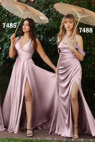 Cinderella Divine 7485C Sweetheart Neckline Soft Satin A-Line Formal Dress - Glamourous Grace