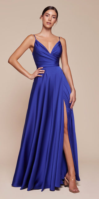 Cinderella Divine 7485C Sweetheart Neckline Soft Satin A-Line Formal Dress - Glamourous Grace