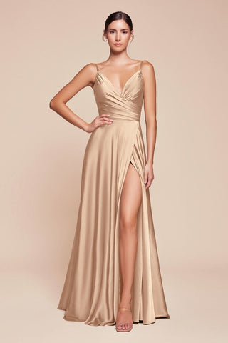 Cinderella Divine 7485C Sweetheart Neckline Soft Satin A-Line Formal Dress - Glamourous Grace
