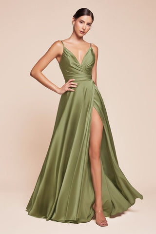 Cinderella Divine 7485C Sweetheart Neckline Soft Satin A-Line Formal Dress - Glamourous Grace