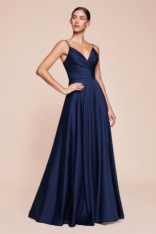 Cinderella Divine 7485C Sweetheart Neckline Soft Satin A-Line Formal Dress - Glamourous Grace