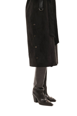 Genuine Mink Fur Eco Suede Coat