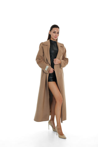 Aria Cashmere Blend Coat in Camel