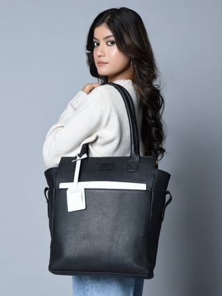 Midnight Elegance Noir Shopper Tote - Glamourous Grace