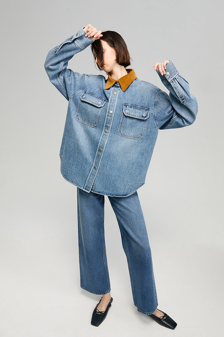 California Sunset Denim Shirt HJ902 - Glamourous Grace