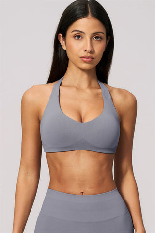 The Velvetine Halter Sports Bra Flared Leggings 2-Piece Set