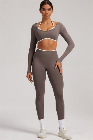 The Elevate New Long Sleeve Crop top Leggings 2-Piece Set