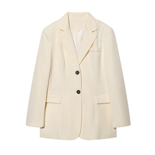 Women's Jacket Cream Oversized Blazer BYMANYC ® New York WALL STREET CREAM SINGLE-BREASTED - New Collection