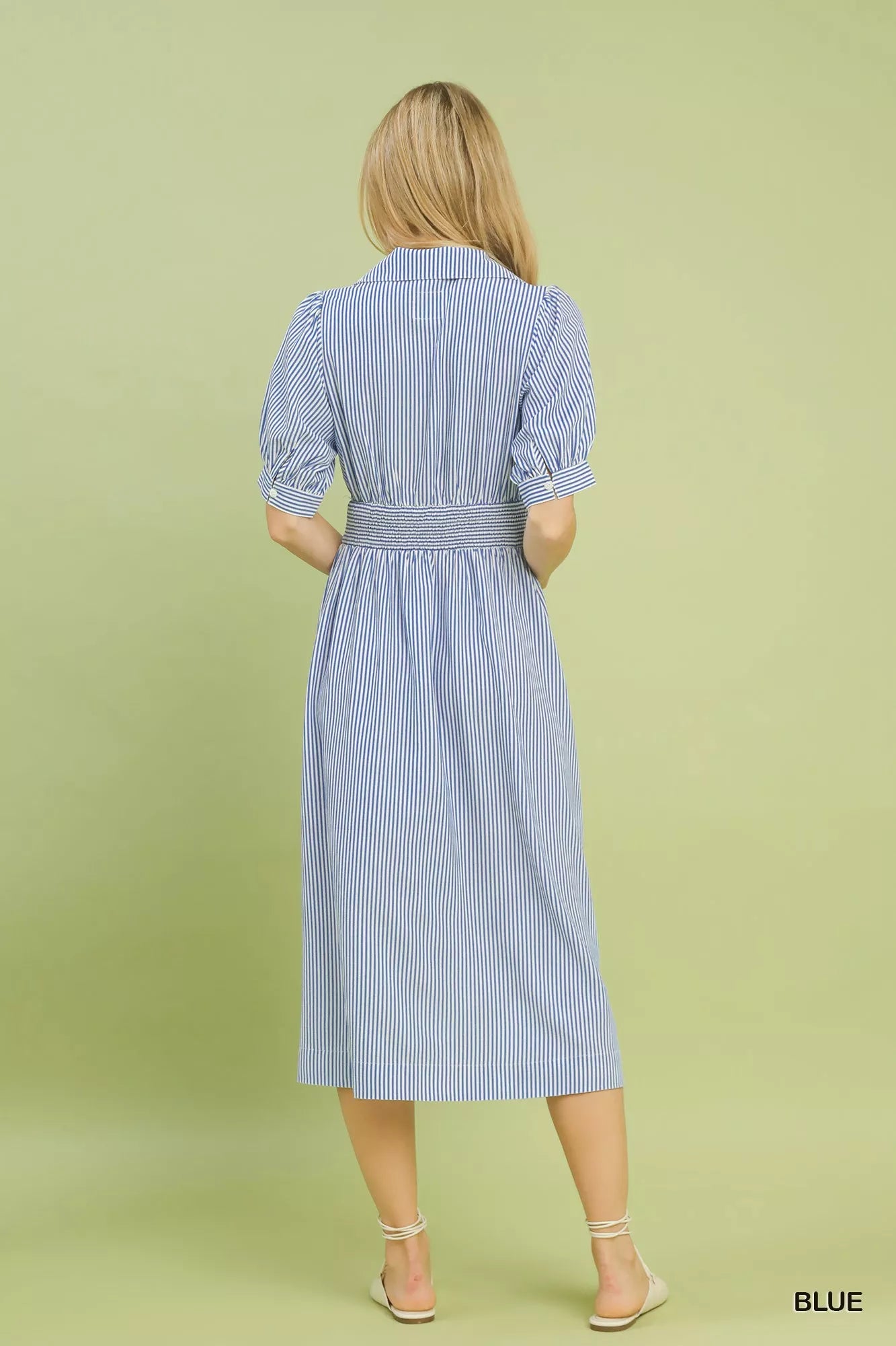 Umgee Striped Midi Dress with Front Zipper - Glamourous Grace