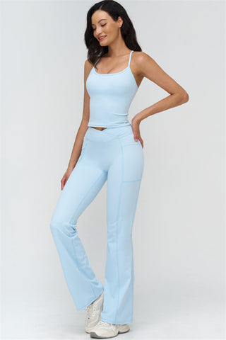 The BoldFit Crop Top Flared Leggings 2-Piece Set
