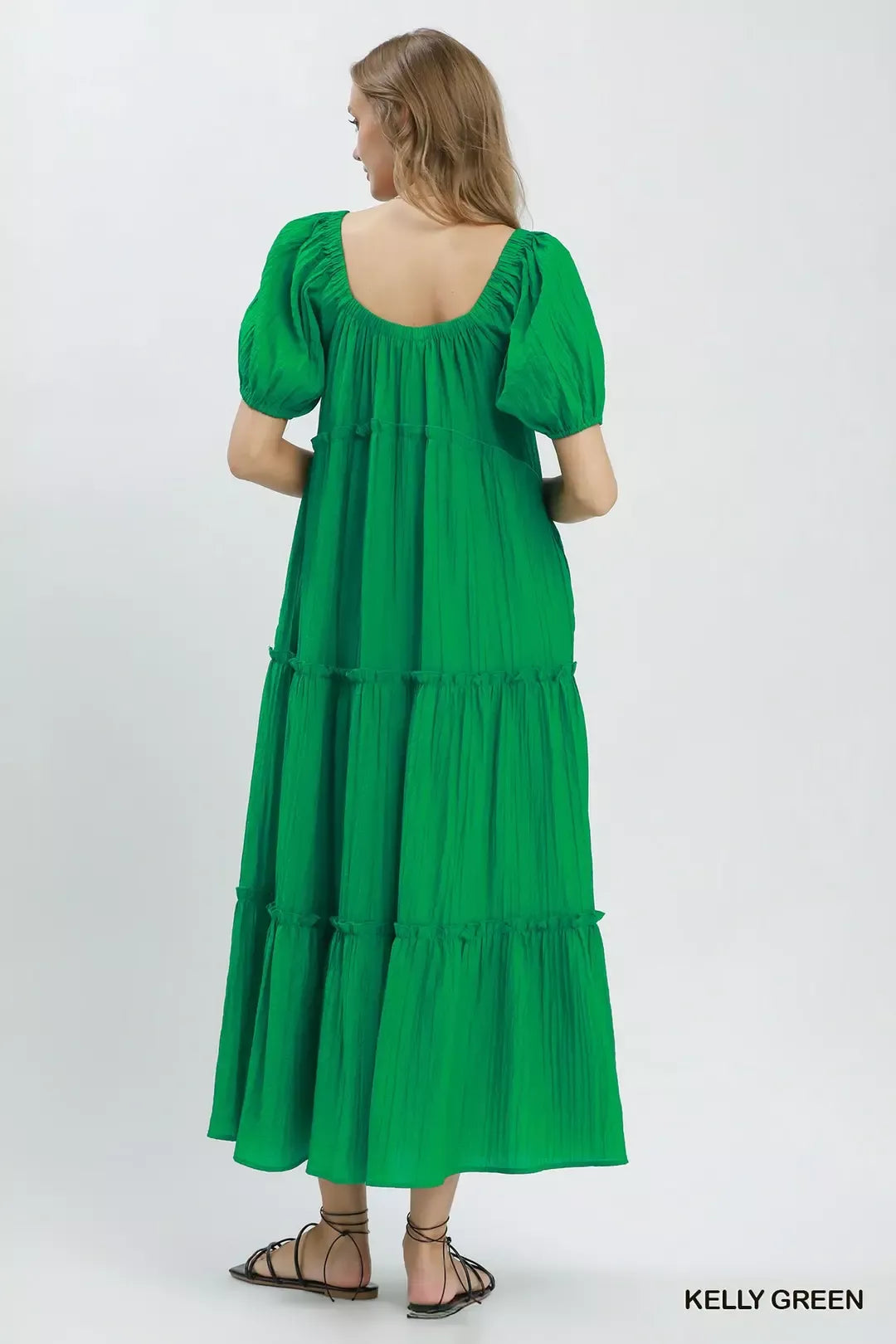 Umgee Textured Tiered Midi Dress - Glamourous Grace