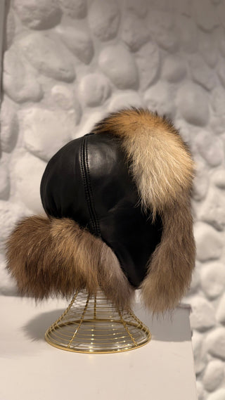 Genuine Raccoon Leather Hat Unisex