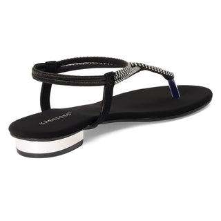 Liora - Black Thong Sandals