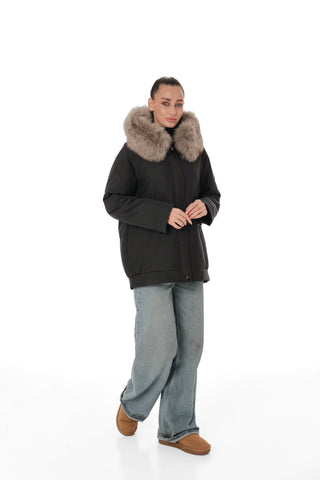 Genuine Polar Fox Trim Coat