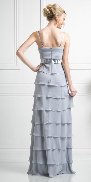 CLEARANCE - Cinderella Divine 7731 Long Tiered Skirt Layered Dress Jacket (Size M)