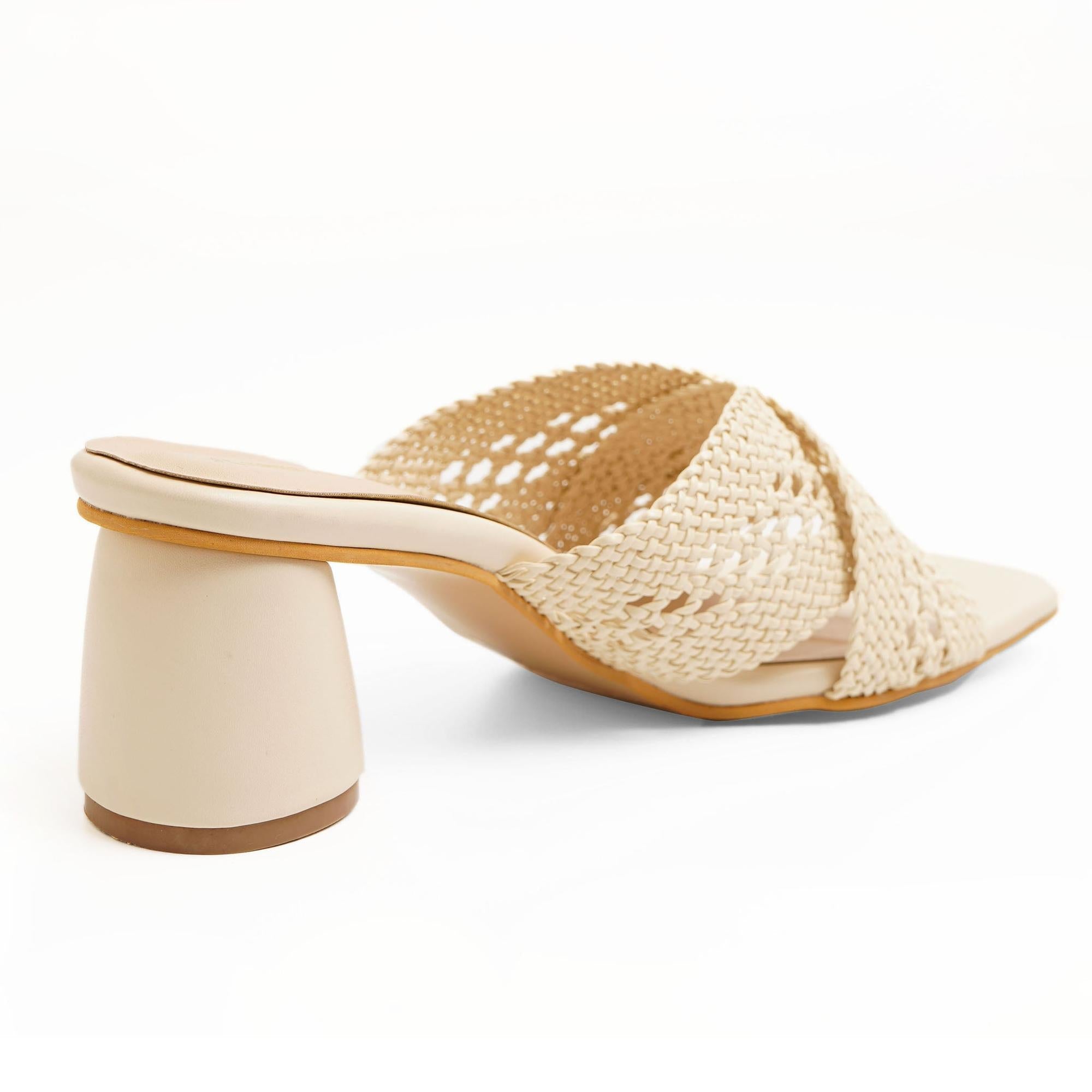 Willow - Beige Block Heels - Glamourous Grace