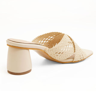 Willow - Beige Block Heels