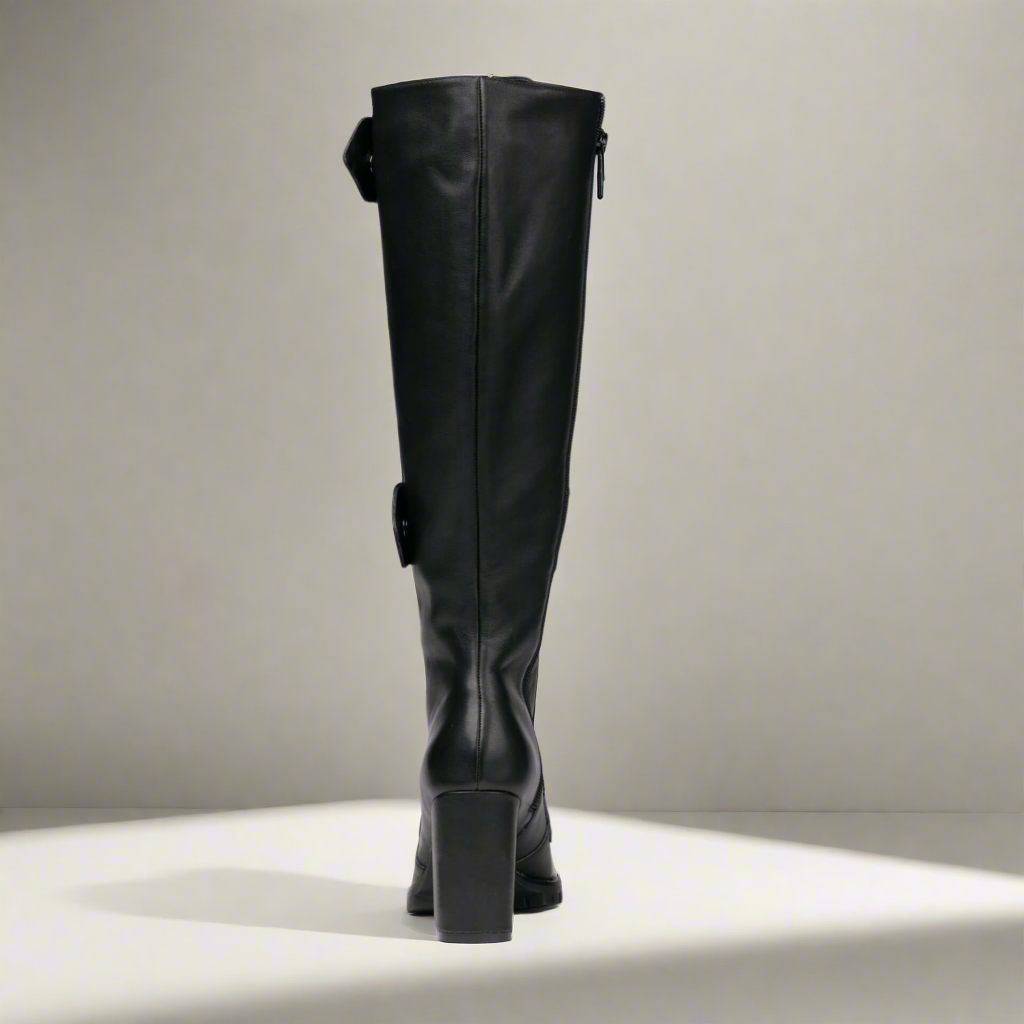 Michaela V Aspen Marta Black Leather Boots - Glamourous Grace