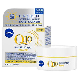 Nivea Q10 Power Anti-Wrinkle Day Cream with SPF30 - Hydrating Face Moisturizer for Women - Glamourous Grace