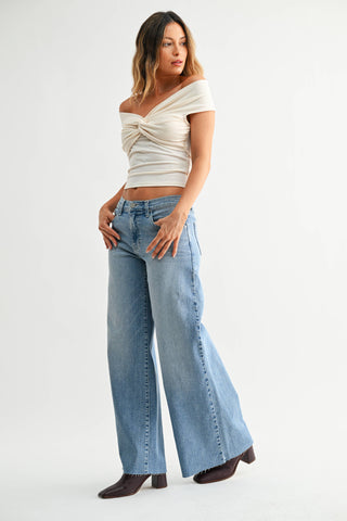 Amber Super Wide Leg Stretch Jeans