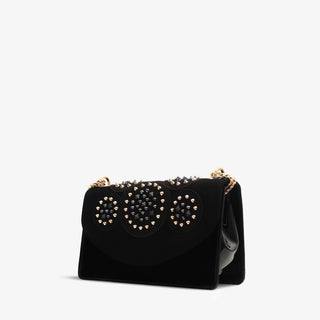 The Infanta Black Spike Leather Purse