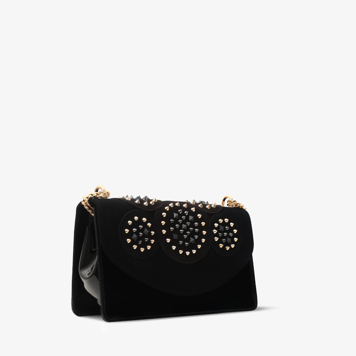 The Infanta Black Spike Leather Purse