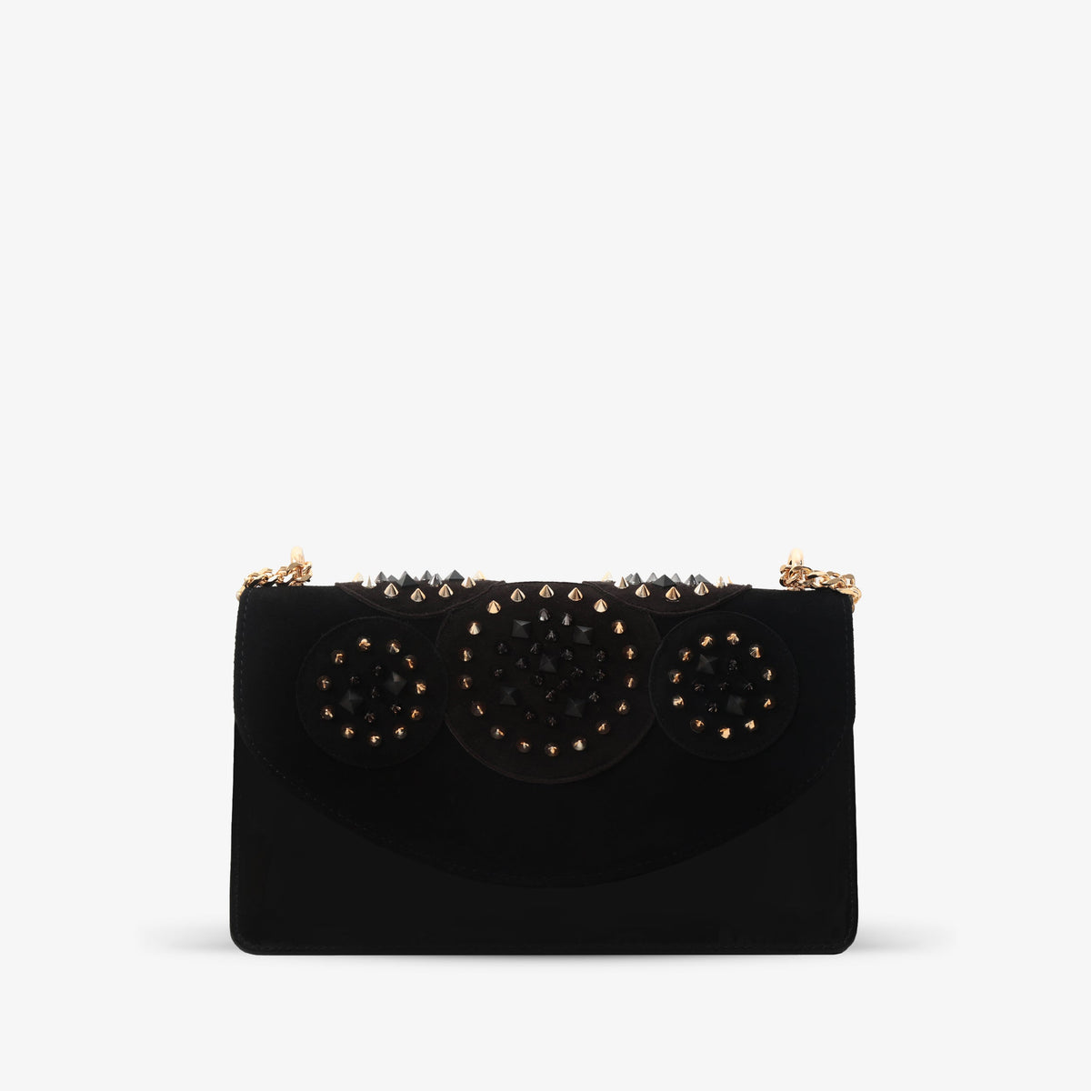 The Infanta Black Spike Leather Purse